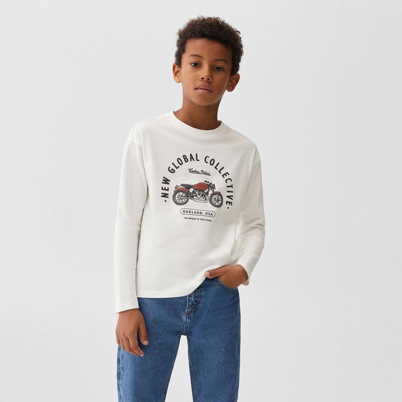Polo Nino Manga Larga Algodon Mango Kids
