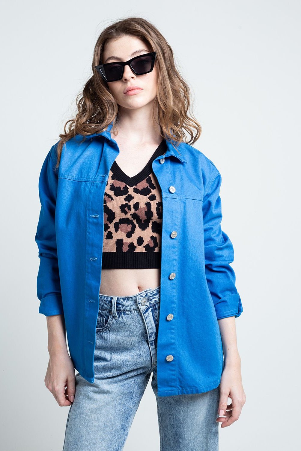 Sobrecamisa azul mujer hotsell