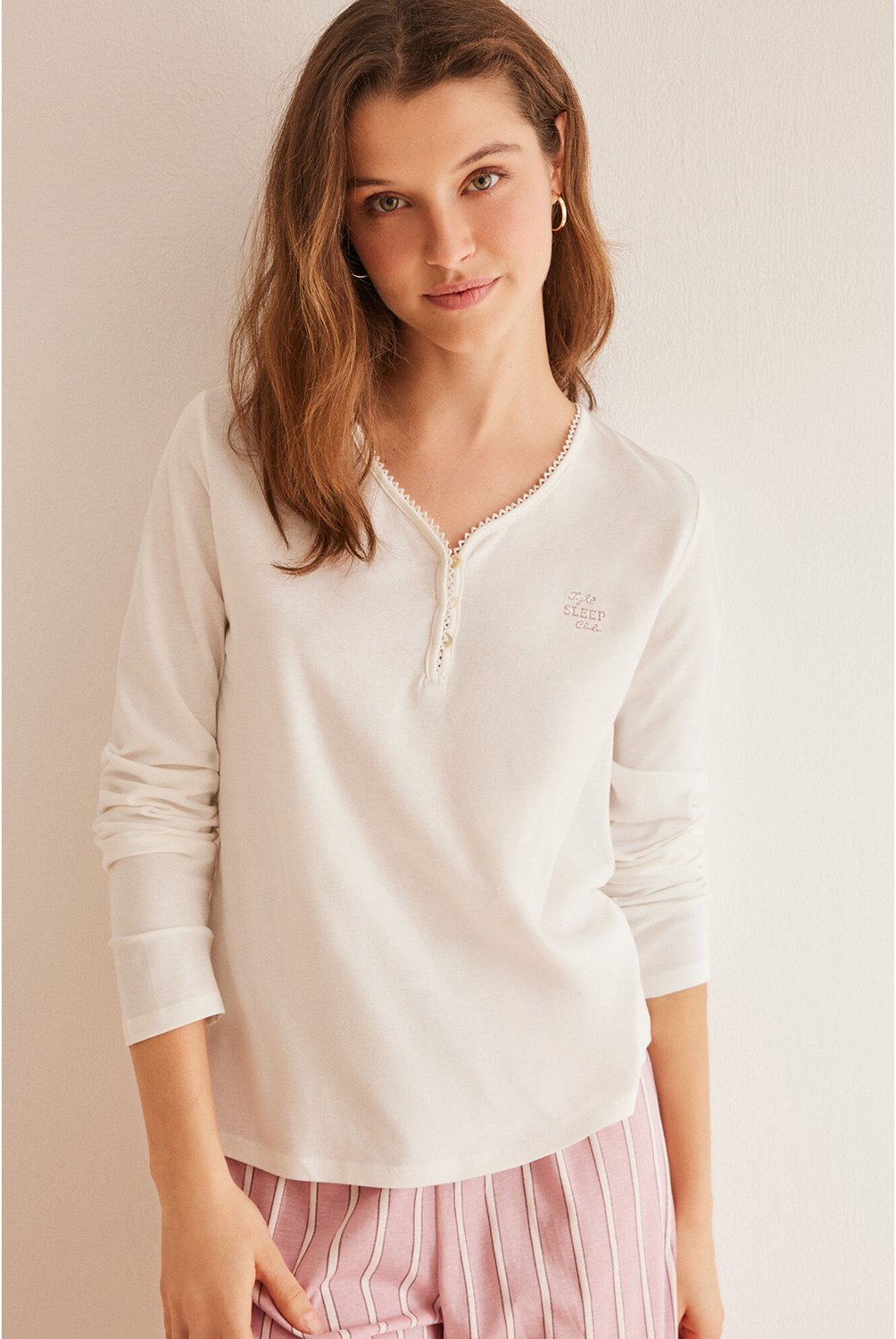 women'secret Women Pijama Masculino De Manga Larga Colección Mix And