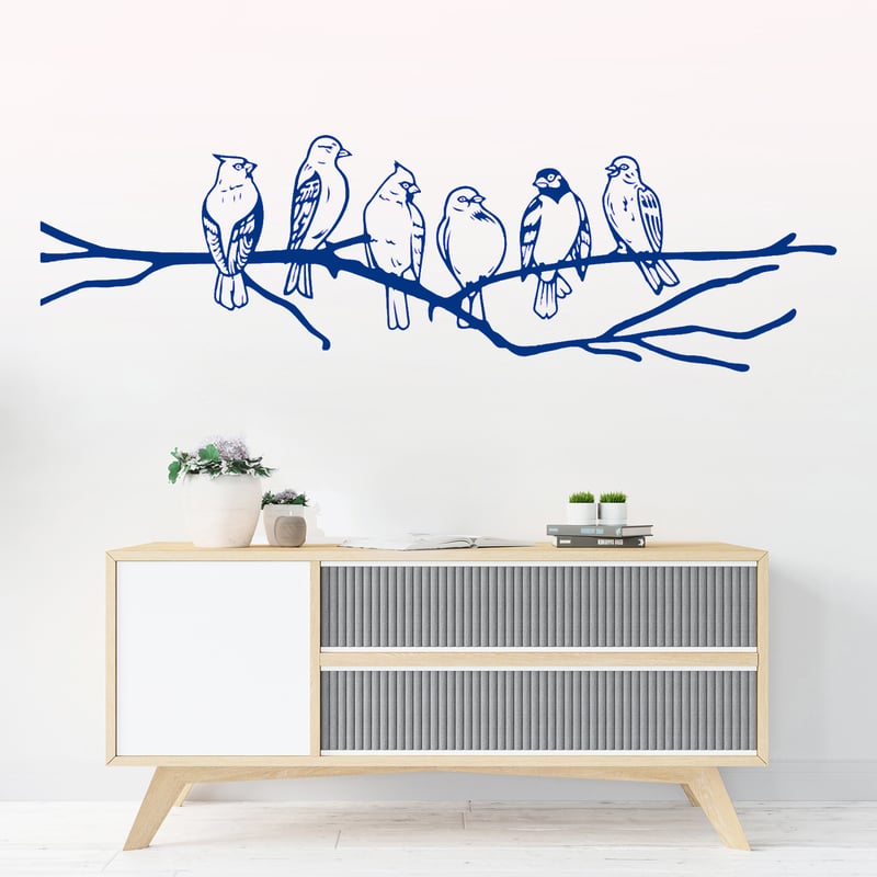 Vinilos Aves Sobre Rama STICKART | falabella.com