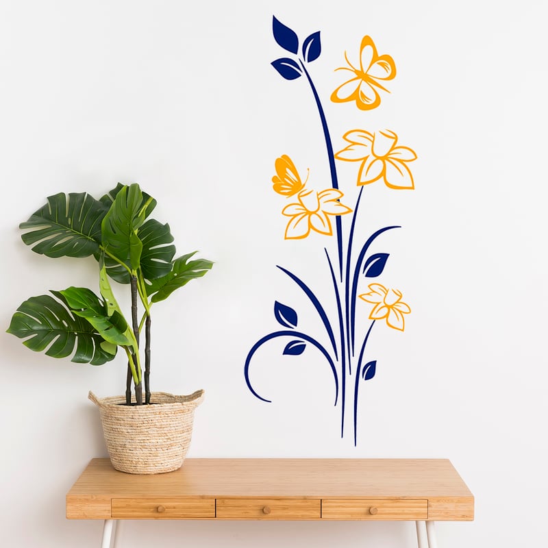 Vinilo Mariposas Y Flores STICKART | falabella.com