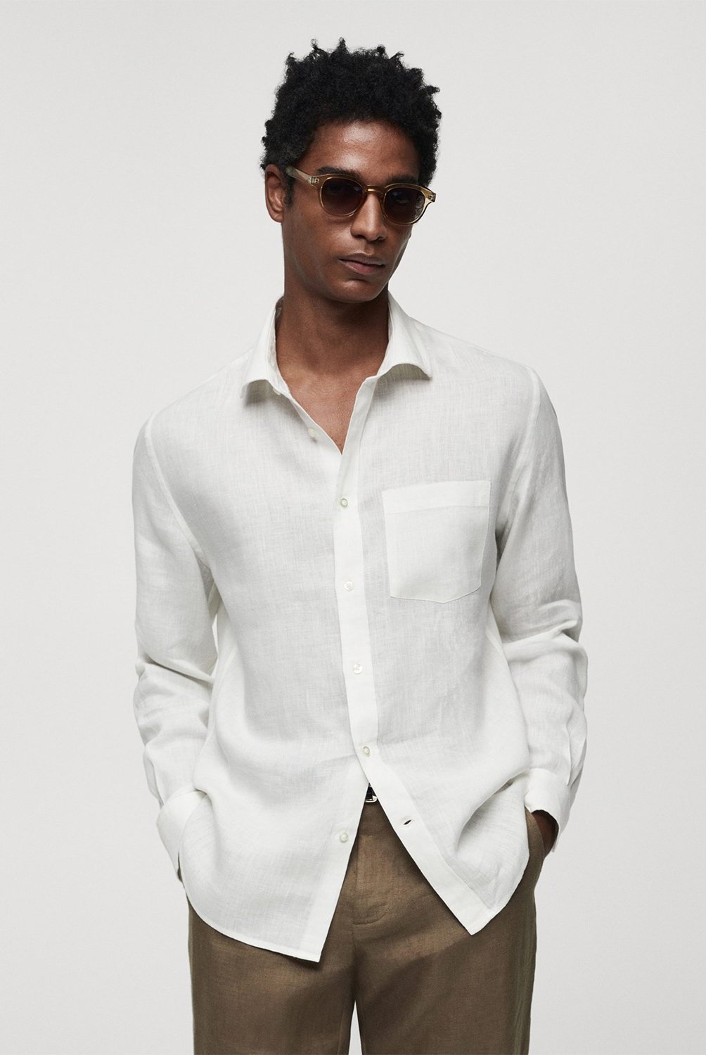 Camisa Manga Larga 100 Lino Hombre Mango MANGO falabella