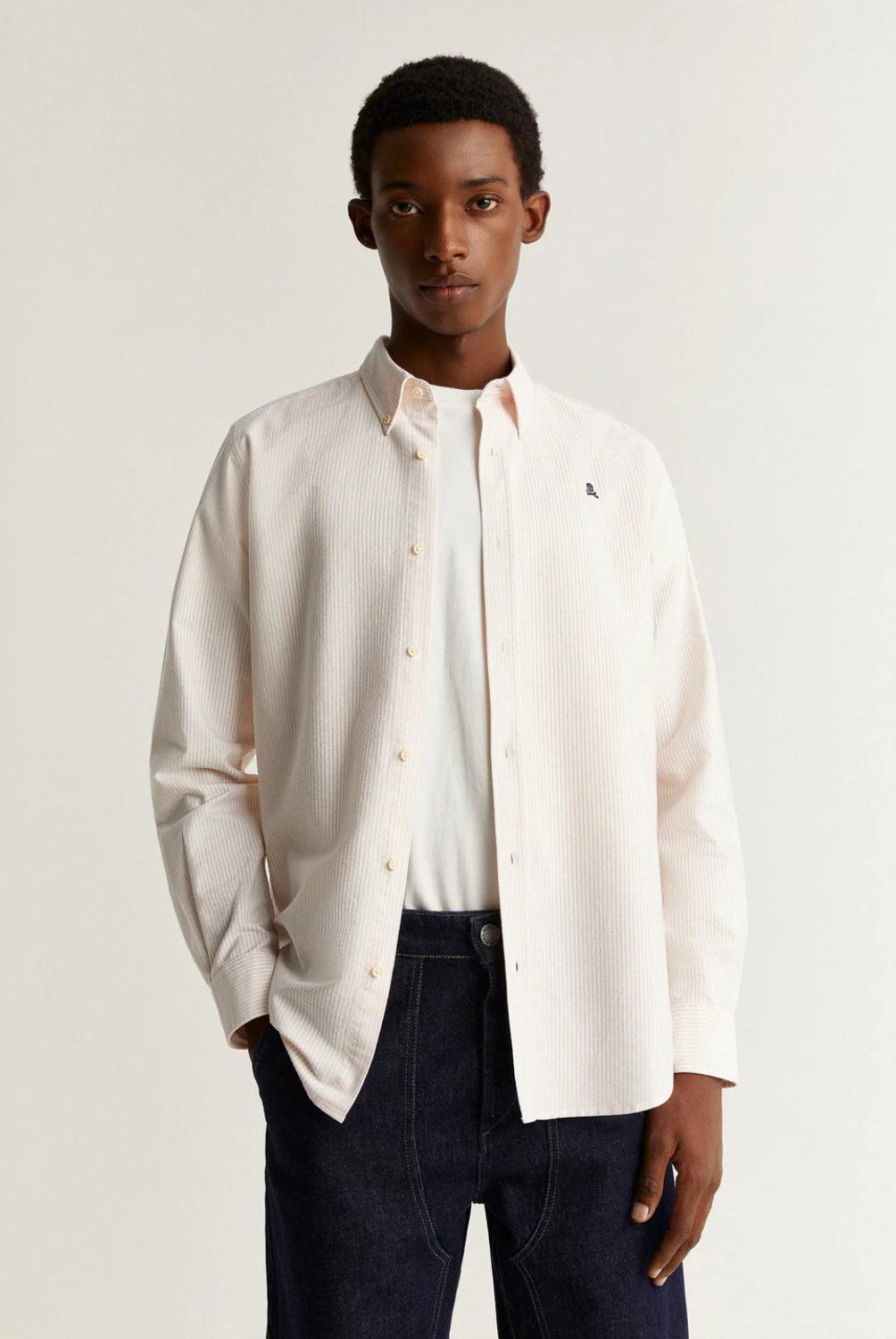 Camisa blanca scalpers hombre shop