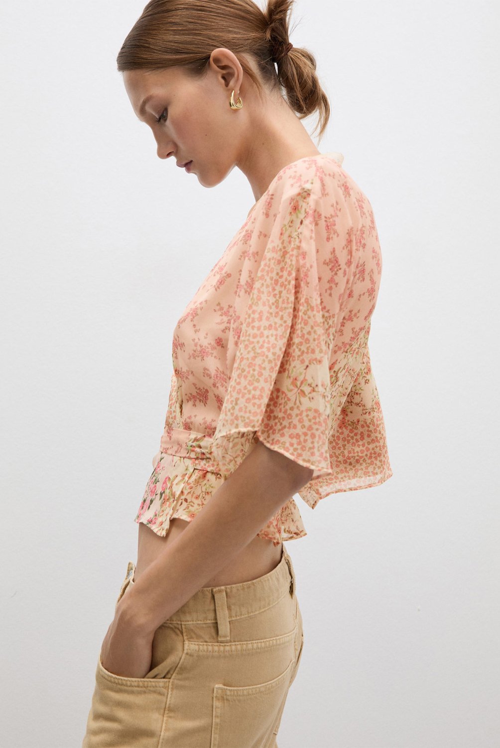 blusas manga corta mujer mango