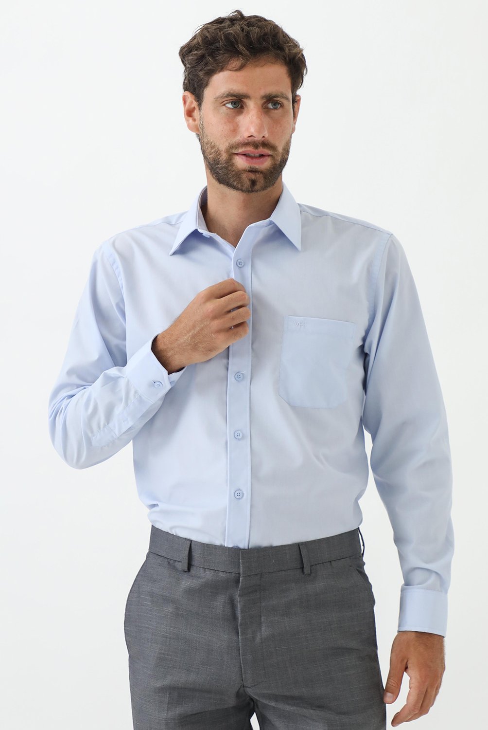 Chemise Homme Van Heusen Taille M - 100% Coton, Manches Longues, Vichy Beige