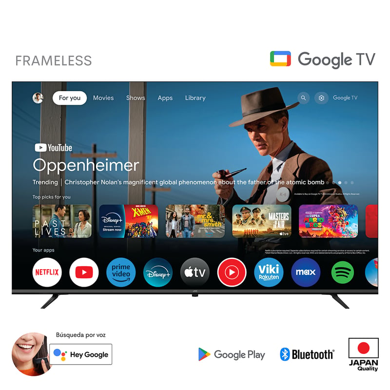 Televisor JVC LED 70'' UHD Google TV LT-70KB548 | Tottus Perú