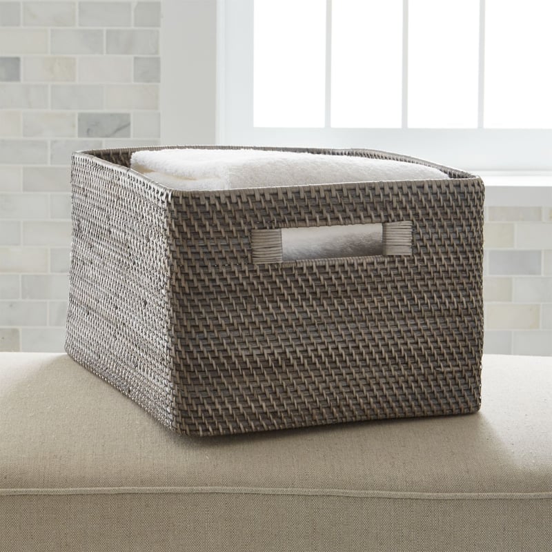 CRATE & BARREL - Canasta Sedona Gris Grande