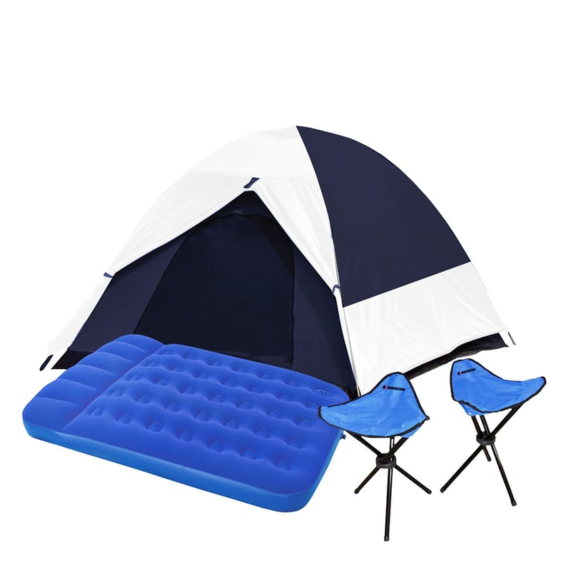 MOUNTAIN GEAR - Combo Top Carpa para 2 Personas + Colchón + Bancos Plegables