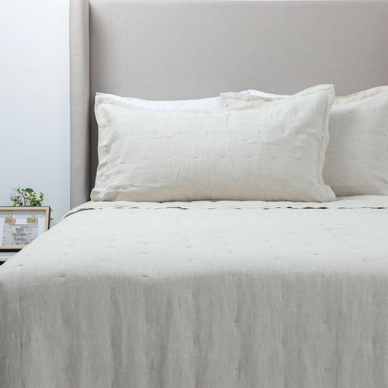 Funda de Almohada 100 Lino Beige CASA CANTABRIA falabella