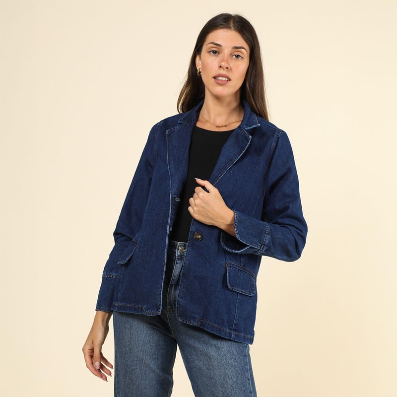 Blazer de jean mujer hotsell