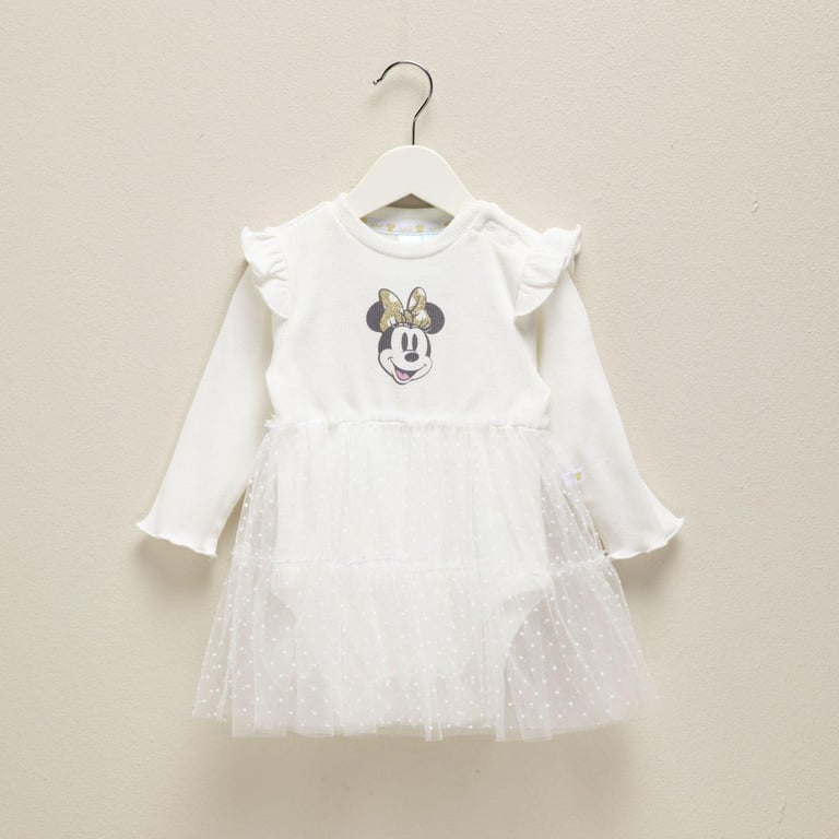 Vestido De Niña Con Volantes Y Lazo - Manga Larga, Punto, Para Fiestas O Bautizos