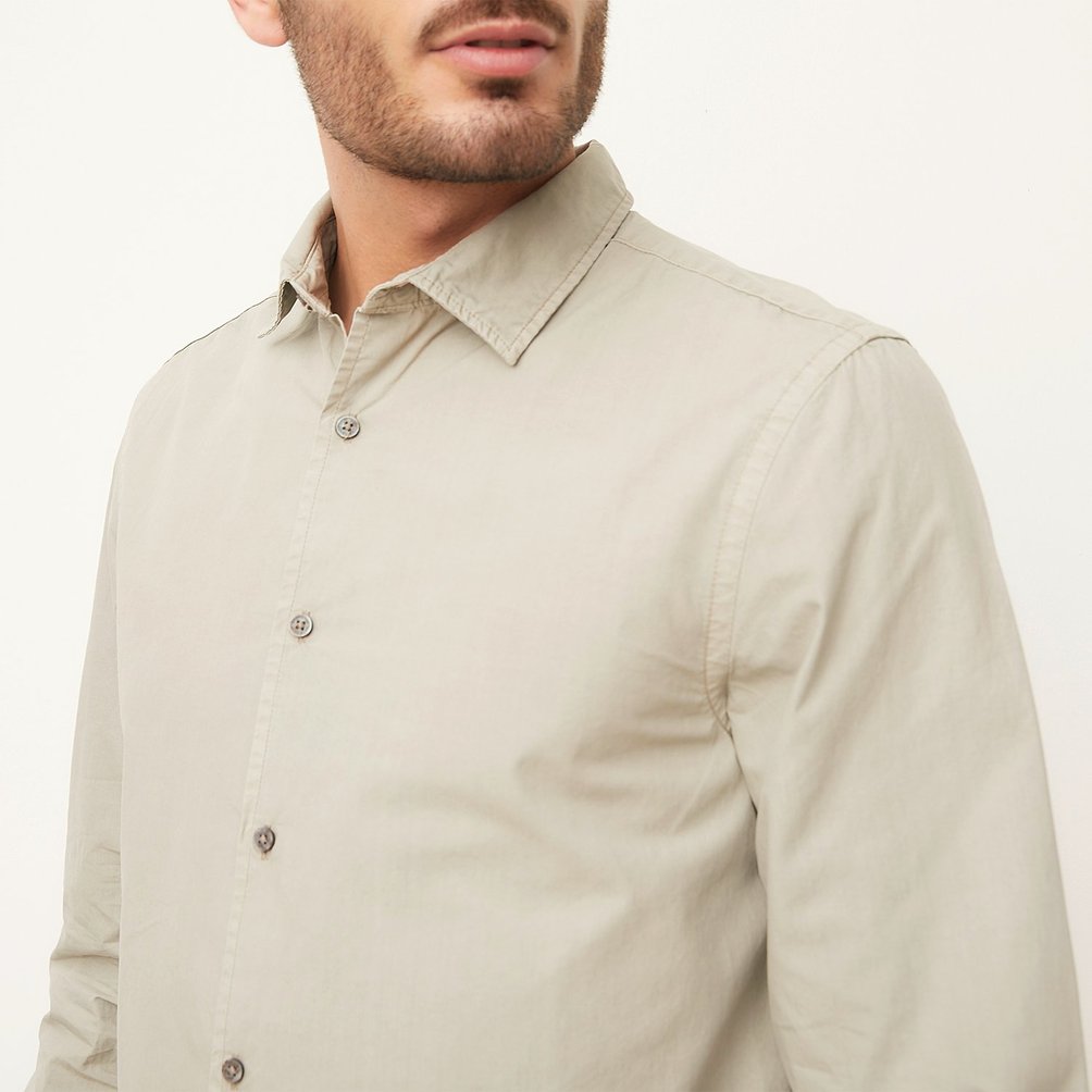 Camisa Cuello Mao Slim Fit Algodon #1106 De Caballero