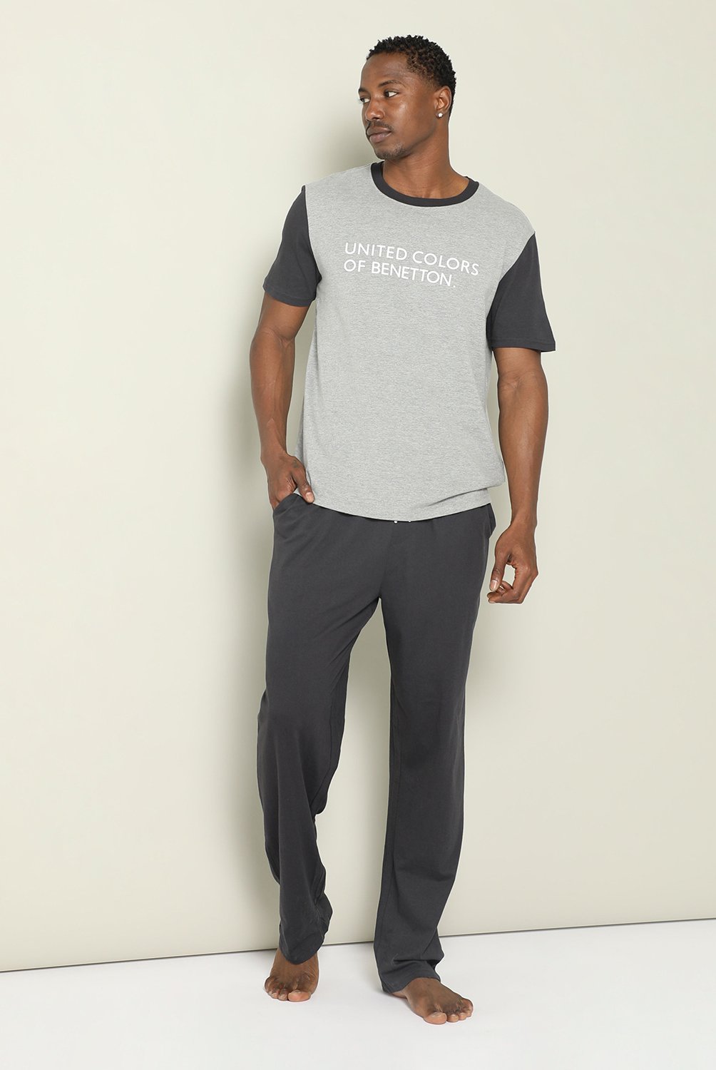 Haut De Pyjama Homme United Colors Of Benetton - Jersey Confortable Imprimé