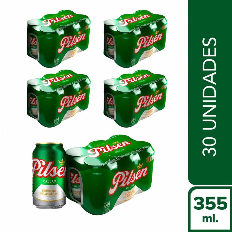 PILSEN - Six Pack Cerveza Pilsen Callao Lata 355ml (30 Latas)