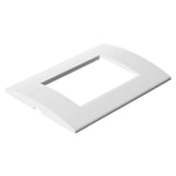 Tapa plástica rectangular blanca línea roda
