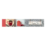 Guarda linden tea brillante de pared 7 x 45 cm blanco y rojo