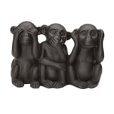 Escultura Macacos em Cimento 12x18x8cm Preto Mart
