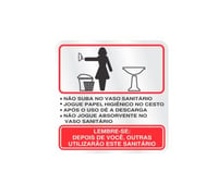 Placa Procedimento Sanitário Feminino, Alumínio, 12x12