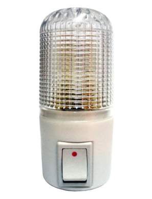 Luz Noturna Manual com LEDs 127V 7,5x13,5cm Cristal