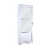 Porta de Abrir Postigo com Grade Mosaico Vidro Mini Boreal,Branco, Esquerda, 215x90x6,5cm
