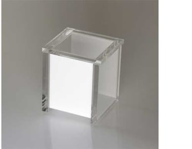 Porta Algodo Quadrado REF-453 com 1 Aba Lateral 11x9x8cm Branco