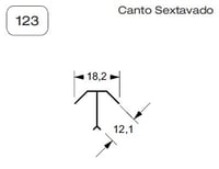 Cantoneira Sextavada 3m Piso 123, Fosco