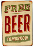Quadro de Metal Free Beer Tomorrow 30x20cm