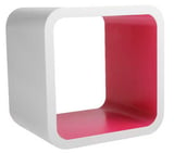 Cubo Decorativo Branco Rosa 26x26x20cm
