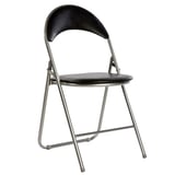 Cadeira Dobrável PVC, Preto Branco, 40x80x44cm