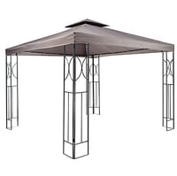 Gazebo Painel Duplo 275x300x300cm Marrom Just Home Collection