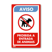 Sinal PVC Proibido a Entrada de Animais