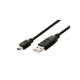 Cabo USB-A M 2.0 x USB Mini 5 Pinos 1,8m Preto