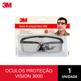 Óculos de Segurança Vision 3000 Transparente com Tratamento Antirrisco 3M