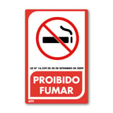 Sinal PVC Proibido Fumar
