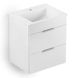 Gabinete Integrado 2 Gavetas com Lavatório Cube 45x43cm Branco