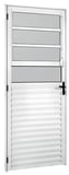 Porta Basculante de Alumínio Vidro Mini Boreal Direito 210x86cm Branco Madrid