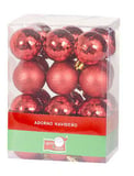 Conjunto 24 Bolas de Natal Diamantadas 4cm Vermelho