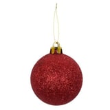 Conjunto 12 Bolas de Natal com Glitter 6cm Vermelho