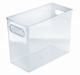 Organizador Alto Para Banheiro Com Alças Plástica, Transparente, 13X25X21cm
