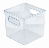 Organizador Pequeno para Banheiro com Alças Plástica, Transparente, 15X15X15cm