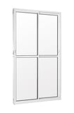 Porta Balcão de Alumínio 2 Folhas Móveis Vidro Liso 210x120cm Branco Elegance