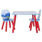 Conjunto de Mesa Infantil com 2 Cadeiras Linha Avião , Azul e Vermelho