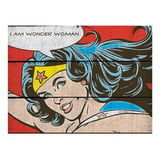 Placa de Madeira Dco Vintage Wonder Woman Vermelho