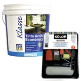 Kit 1 Tinta Acrílica Fosco Interior Klasse 18L Branco + 1 Kit para Pintura 7 Peças