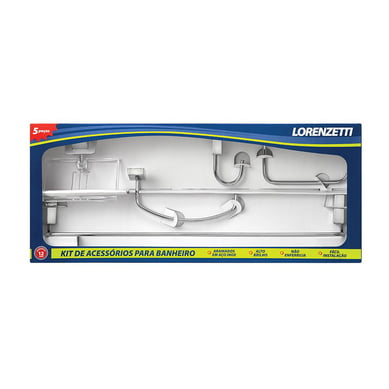 Kit de Acessrios para Banheiro Lorenway 2000 C30 Prata