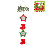 Enfeite Moldura para Foto Estrela Coleção Noel, Vermelho e Verde, 50cm