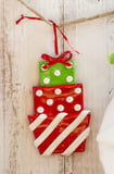 Enfeite Caixa de Presente Coleção Noel, Vermelho e Verde, 11cm