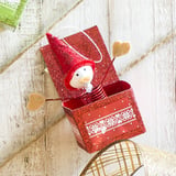 Enfeite Boneco de Neve na Caixa Coleção Noel, Vermelho, 10cm