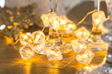 Cordão Decorativo Diamante Cristal 10 LED Dourado