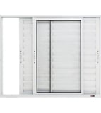 Janela Veneziana Alumínio Branco 3 Folhas Móveis 120x150x8,9cm Boldie